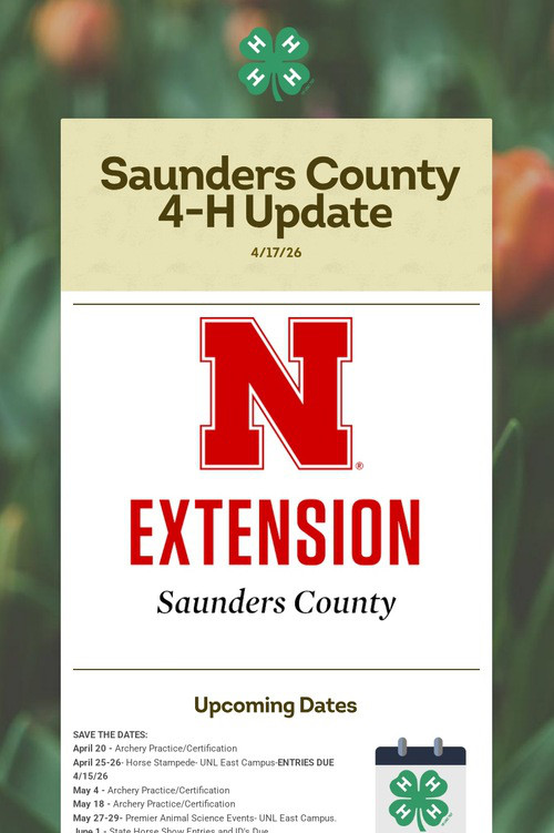 Saunders County 4-H Update