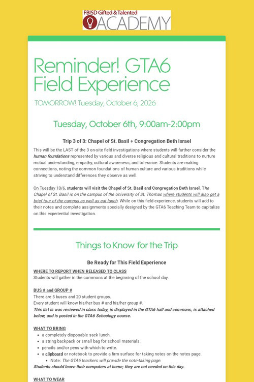Reminder! GTA6 Field Experience