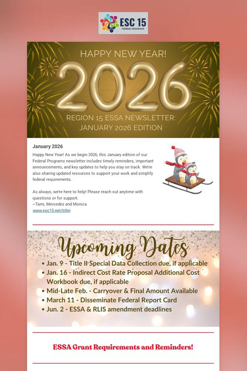 ESSA Newsletter