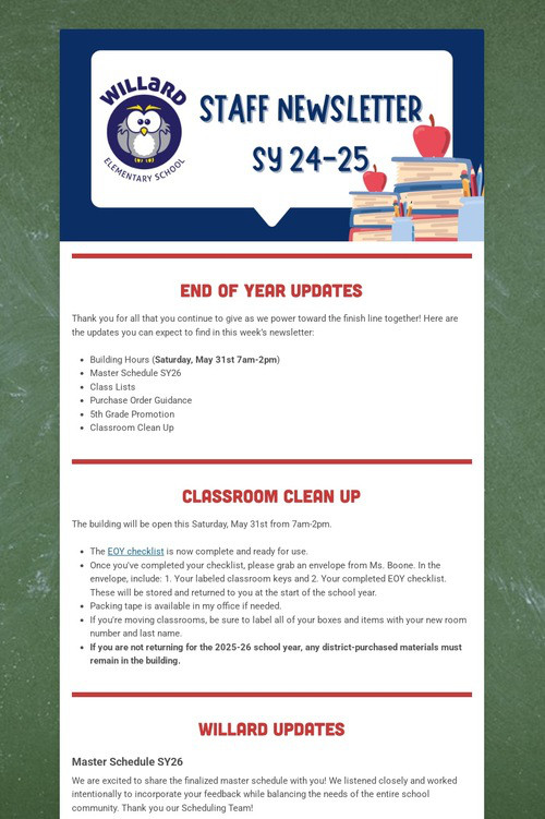 Staff Newsletter