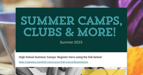 Summer Camps, Clubs & MORE!