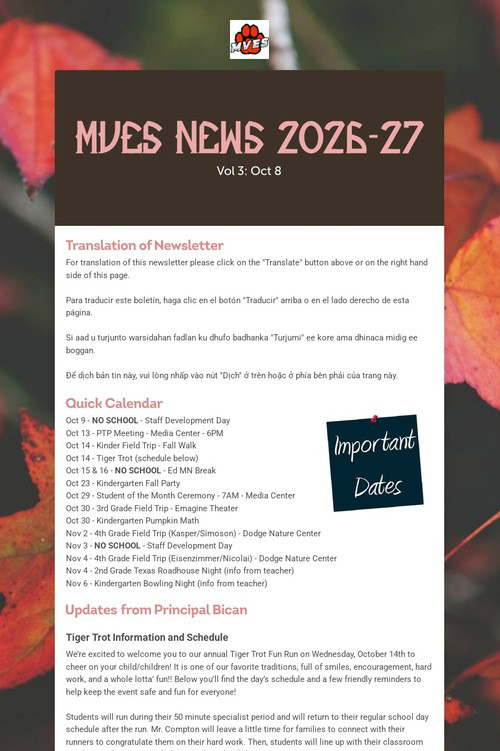 MVES News 2026-27