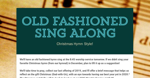 Old Fashioned Sing Along | Smore Newsletters for Business