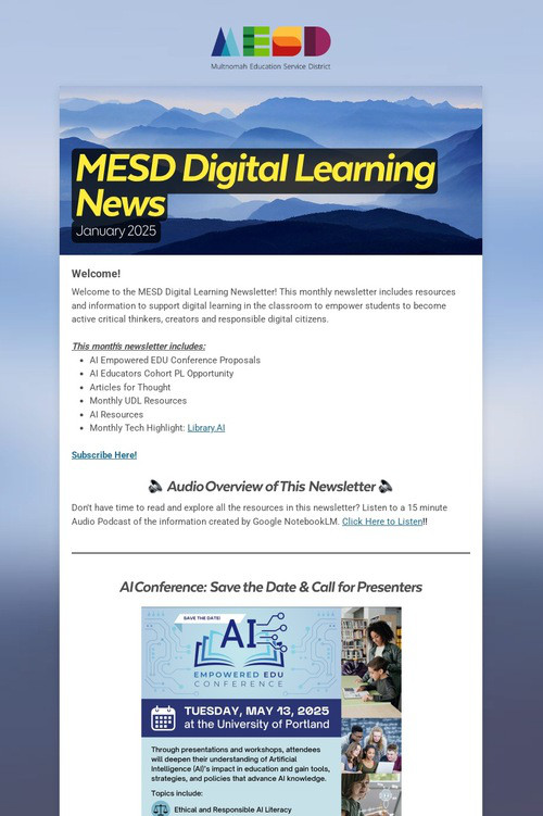 MESD Digital Learning News