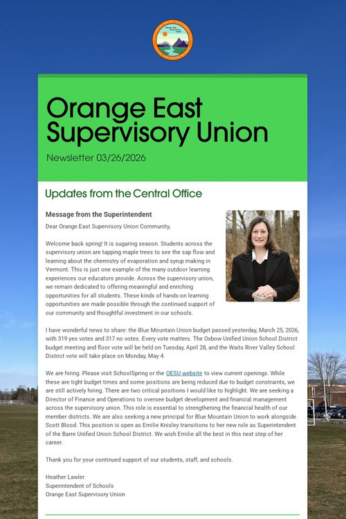 Orange East Supervisory Union