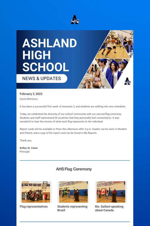 Ashland High School Weekly Update
