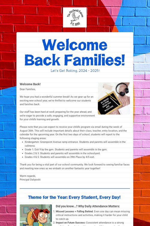 Welcome Back Families!