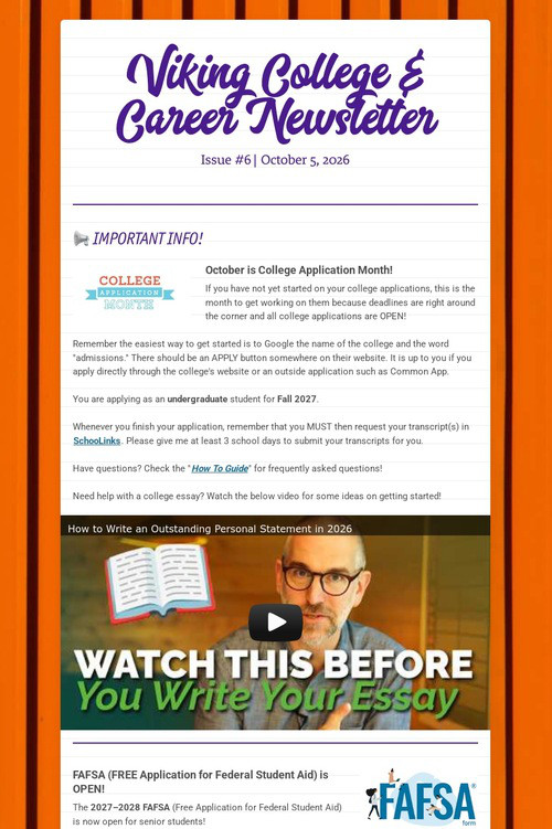 Viking College & Career Newsletter
