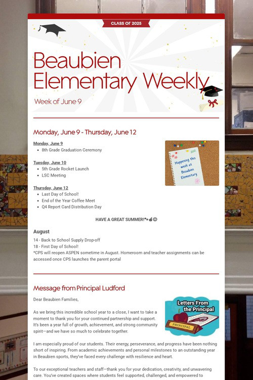 Beaubien Elementary Weekly