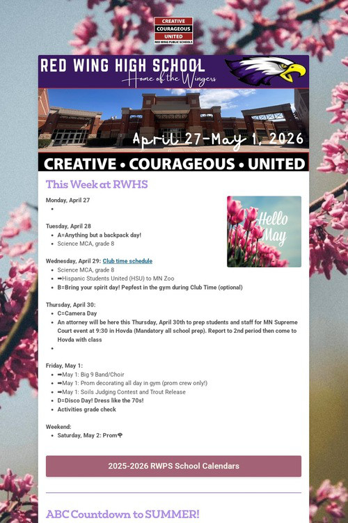 RWHS Student Newsletter