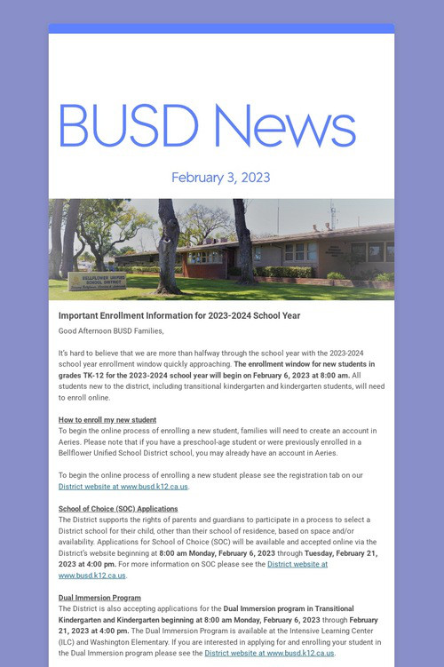 BUSD News