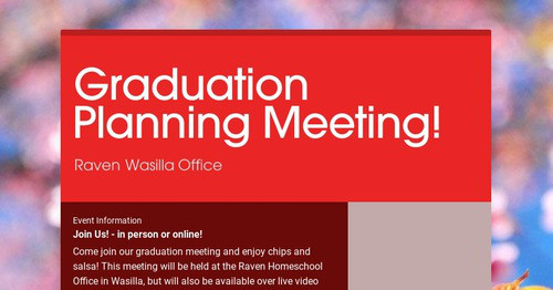 Graduation Planning Meeting! | Smore Newsletters