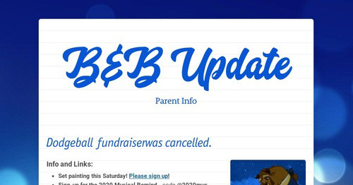 B&B Update | Smore Newsletters For Education