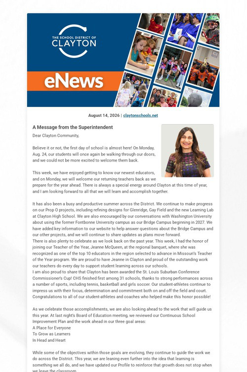 eNews Back to School Edition