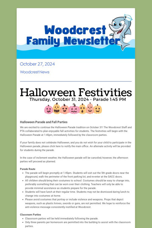Woodcrest Family Newsletter