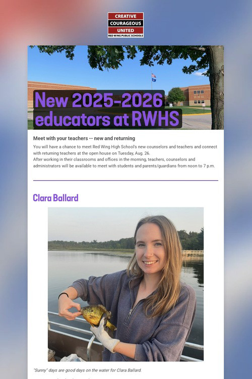 New 2025-2026 educators at RWHS