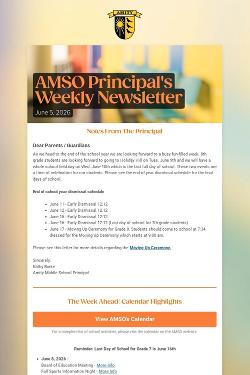 AMSO Principal's Weekly Newsletter