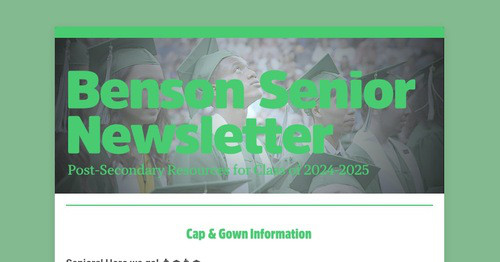 Benson Senior Newsletter