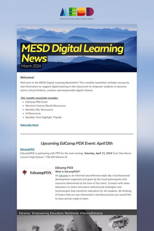 MESD Digital Learning News
