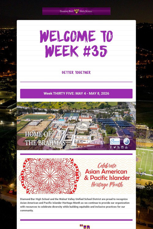 Welcome To Week #35