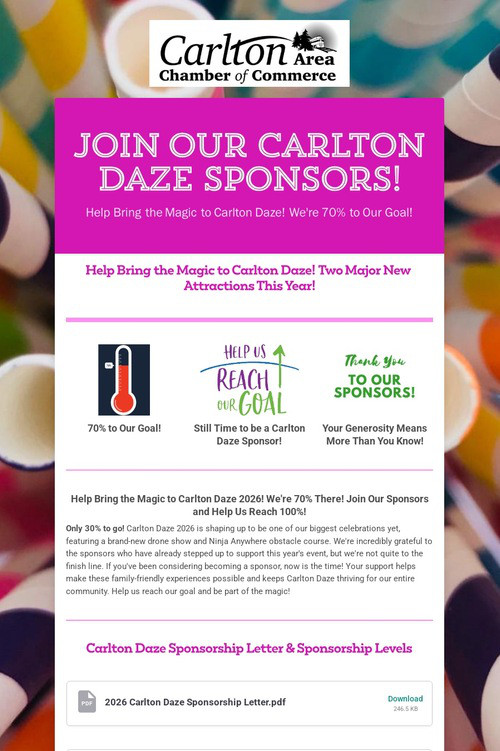 Join Our Carlton Daze Sponsors!