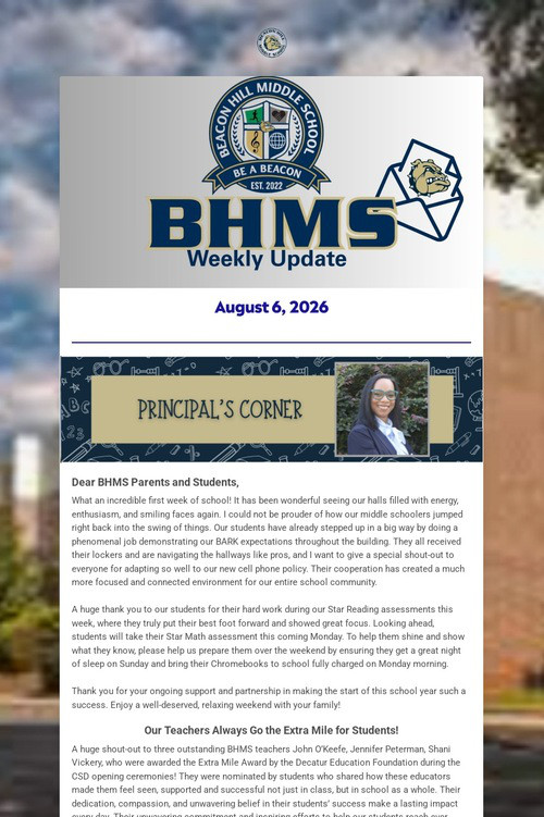 BHMS Weekly Update
