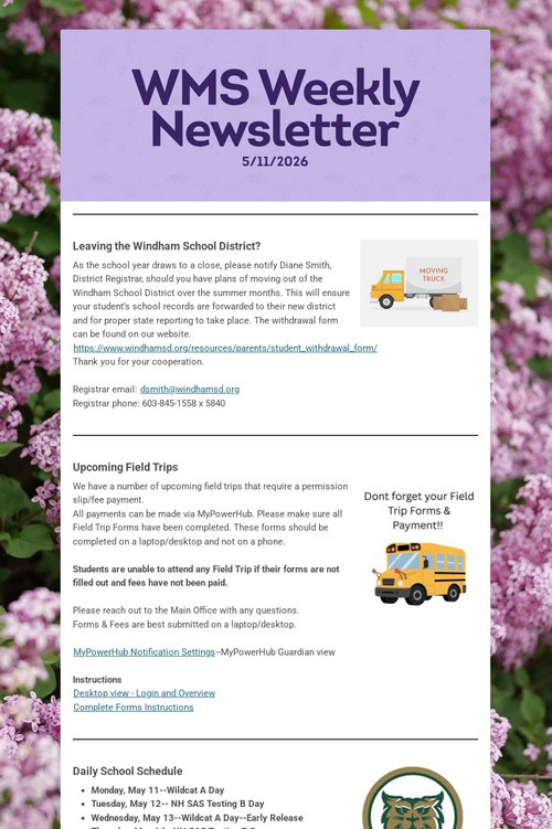 WMS Weekly Newsletter