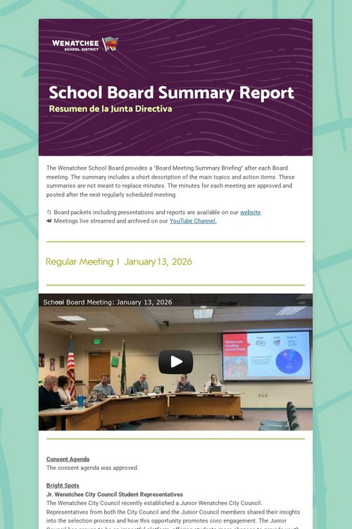 School Board Meeting Summary