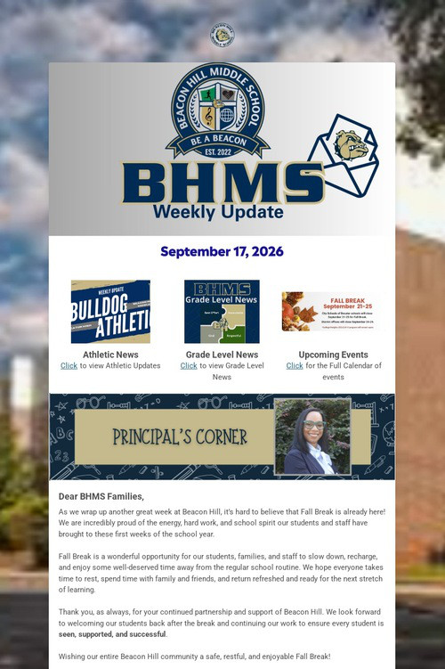 BHMS Weekly Update
