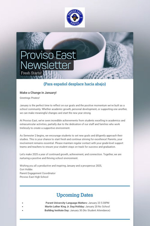 Proviso East Newsletter