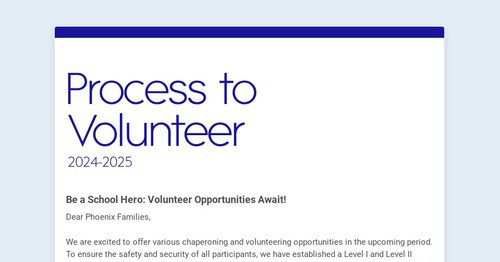 Process to Volunteer