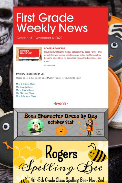First Grade Weekly News