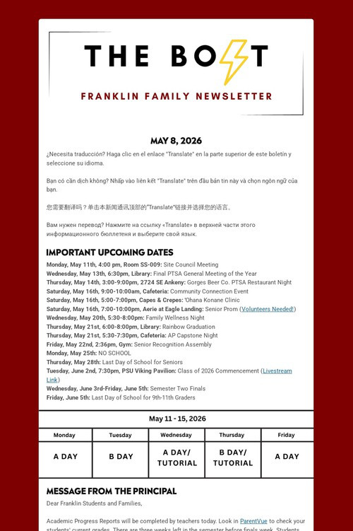 Weekly Family Newsletter