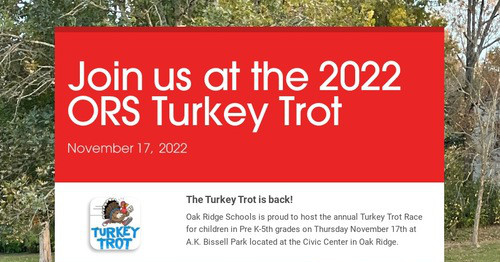 Join us at the 2022 ORS Turkey Trot