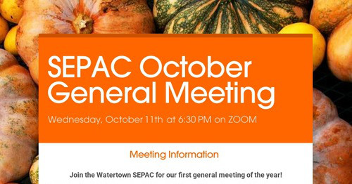 SEPAC October General Meeting