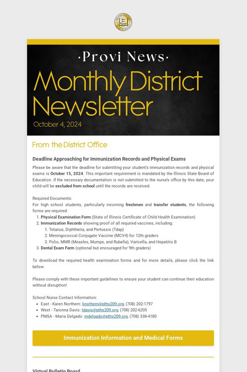 Monthly District Newsletter