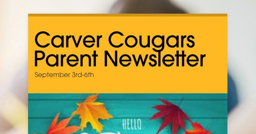 Carver Cougars Parent Newsletter