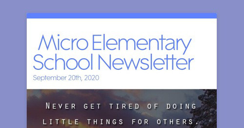 Micro Elementary School Newsletter | Smore Newsletters for Education