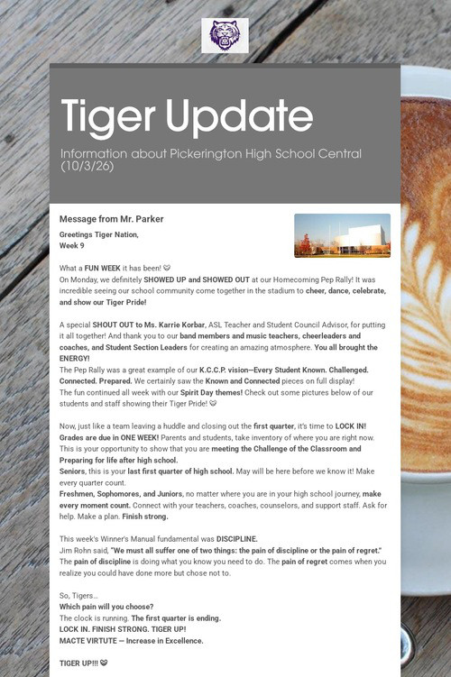 Tiger Update