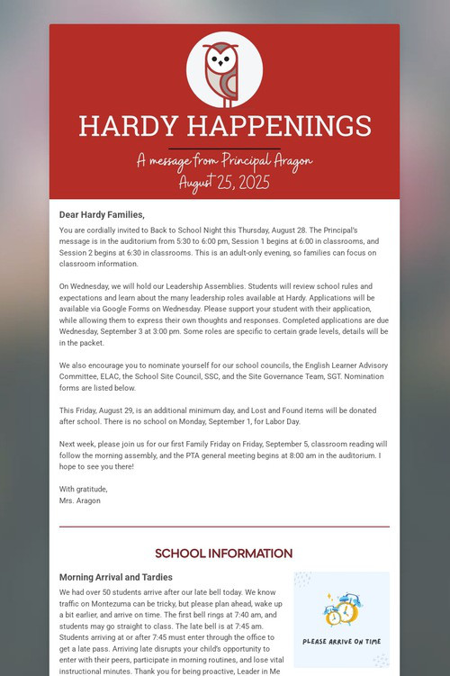 Hardy Happenings