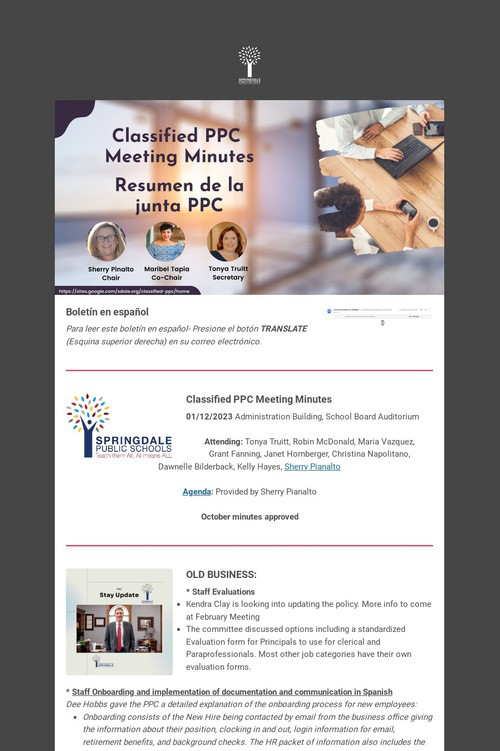 PPC JANUARY MINUTES