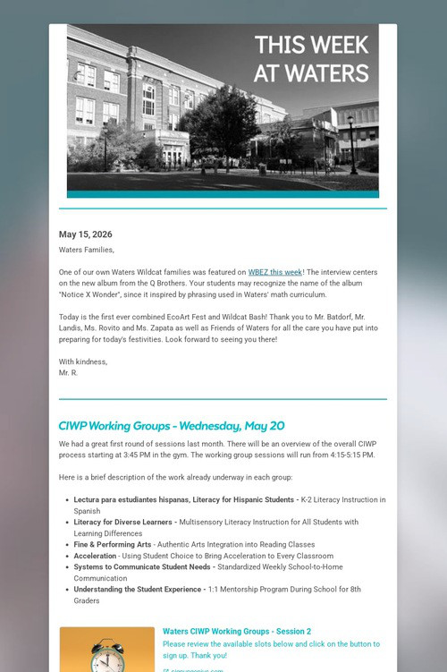 This Week at Waters - May 15