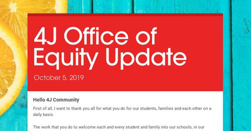 4j Office Of Equity Update Smore Newsletters