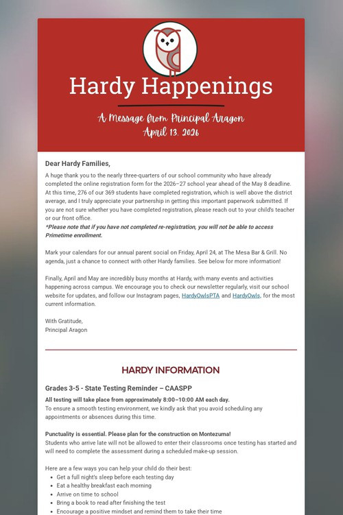 Hardy Happenings