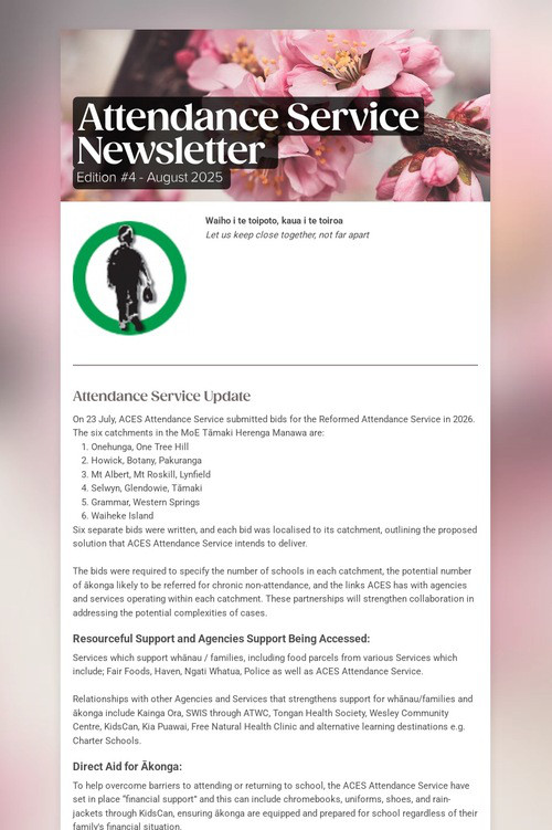 Attendance Service Newsletter