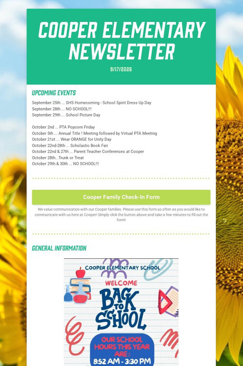 Cooper Elementary Newsletter