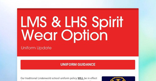 LMS & LHS Spirit Wear Option
