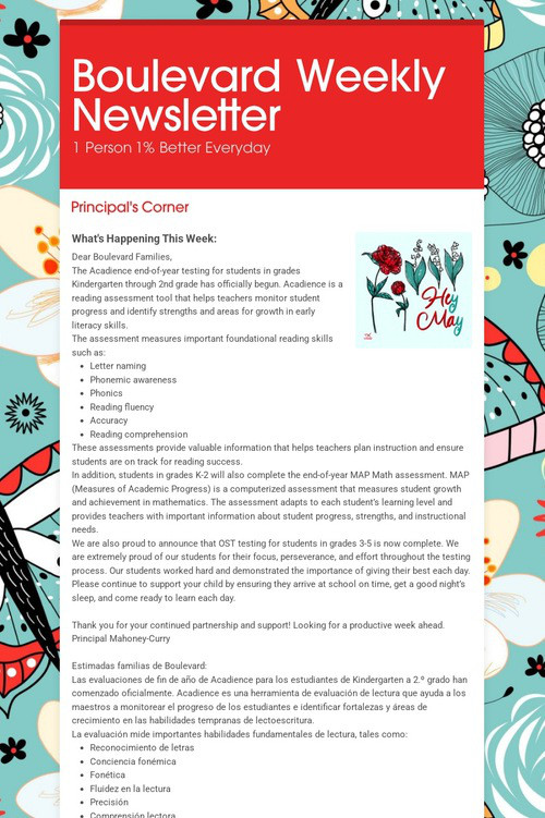Boulevard Weekly Newsletter