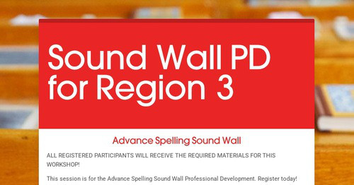 Sound Wall PD for Region 3