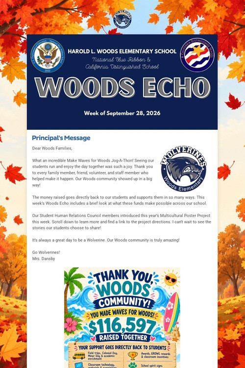 Week of September 28, 2026